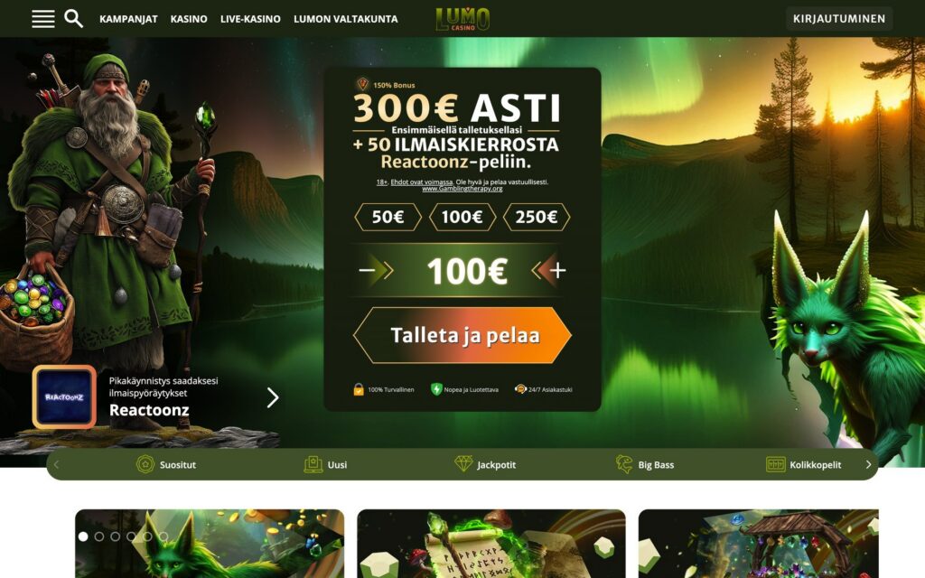 Lumo etusivu ja yleiskuva