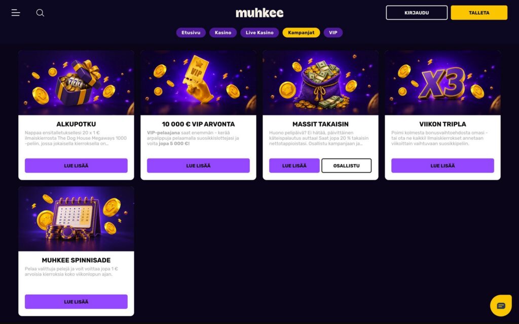 Muhkee tarjoukset ja bonukset