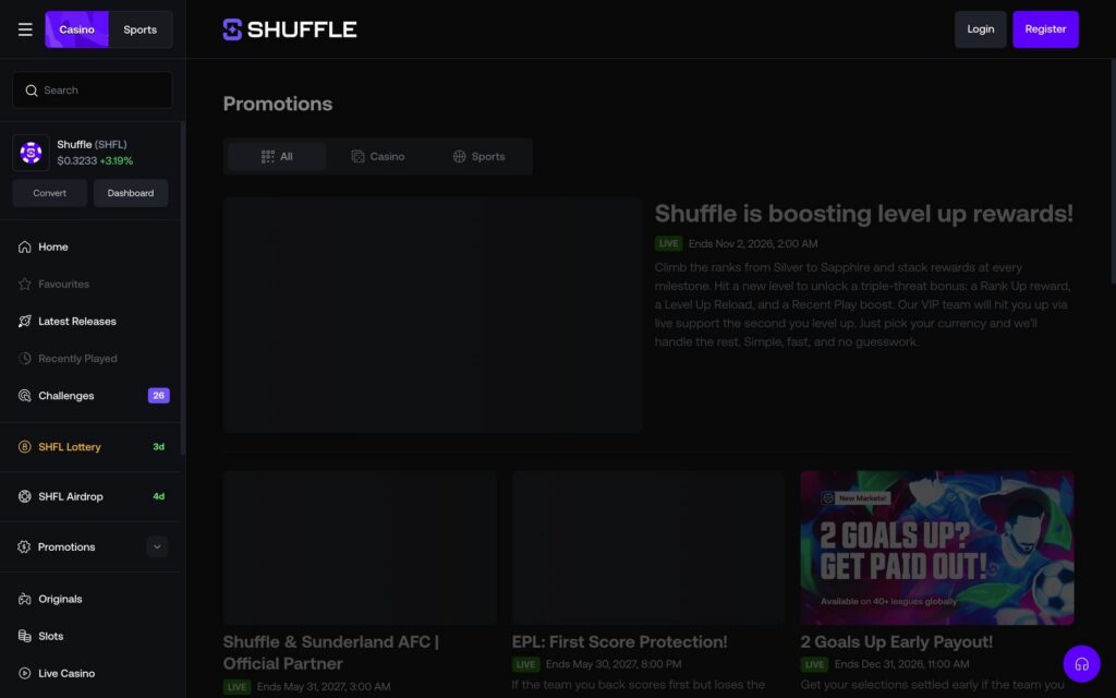 Screenshot of the bonus terms at Shuffle