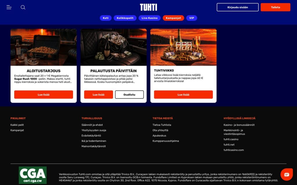 Tuhti tarjoukset ja bonukset