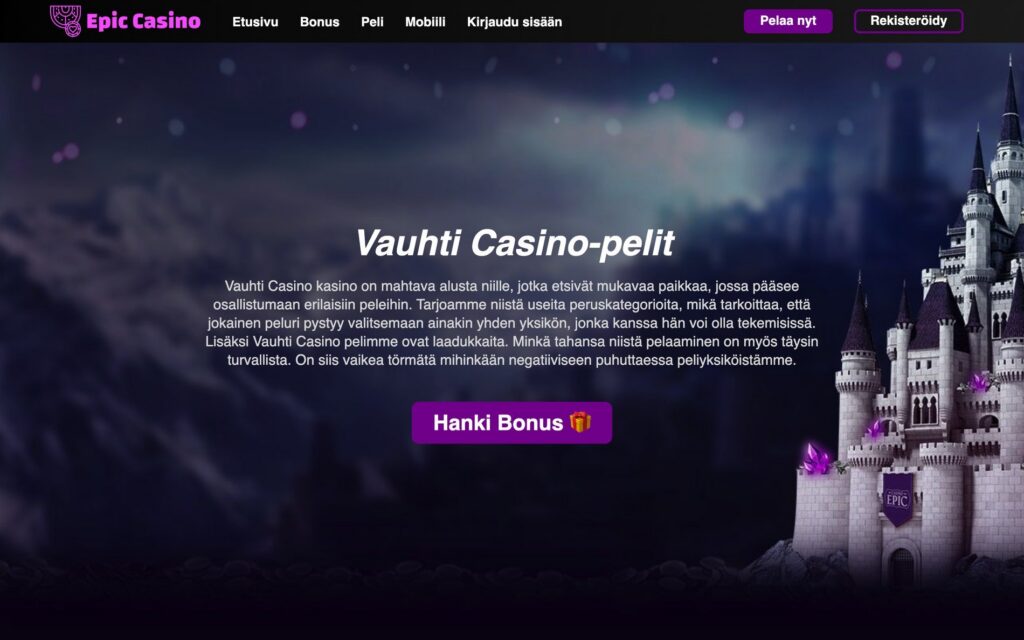 Vauhti kasinoaula ja pelivalikoima