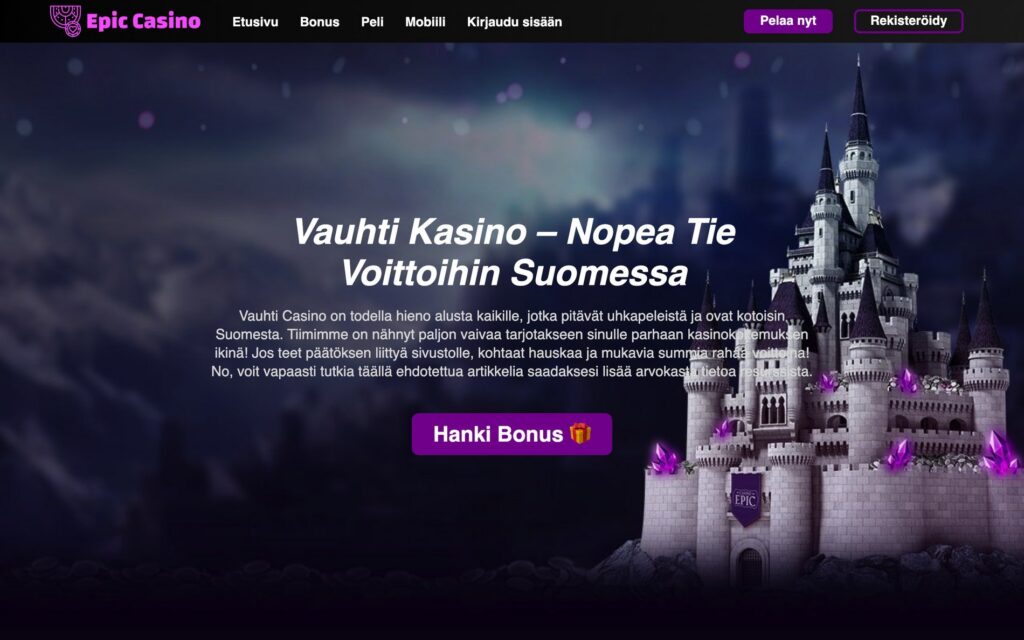 Vauhti etusivu ja yleiskuva