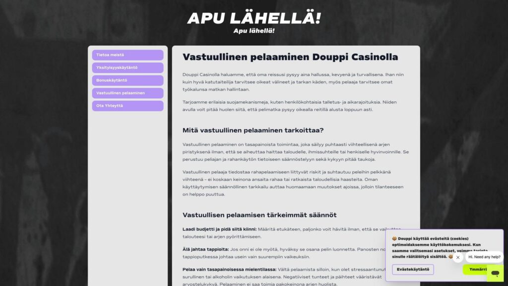 Douppi vastuullinen pelaaminen