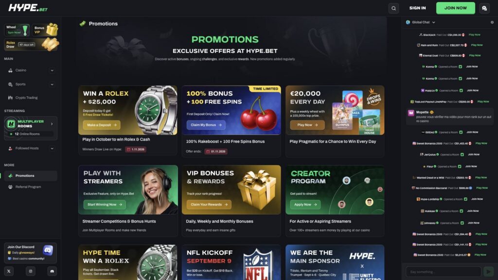 Screenshot of the bonus terms at Hype.bet