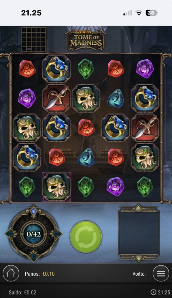 Screenshot of the session on Tome of Madness