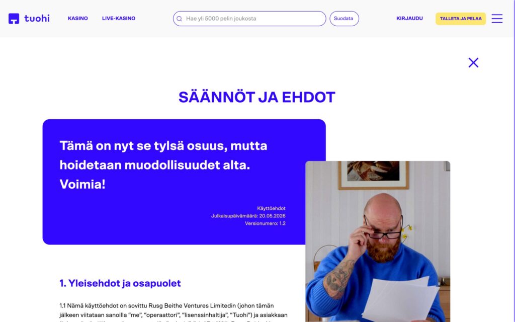 Tuohi lisenssi ja saannot